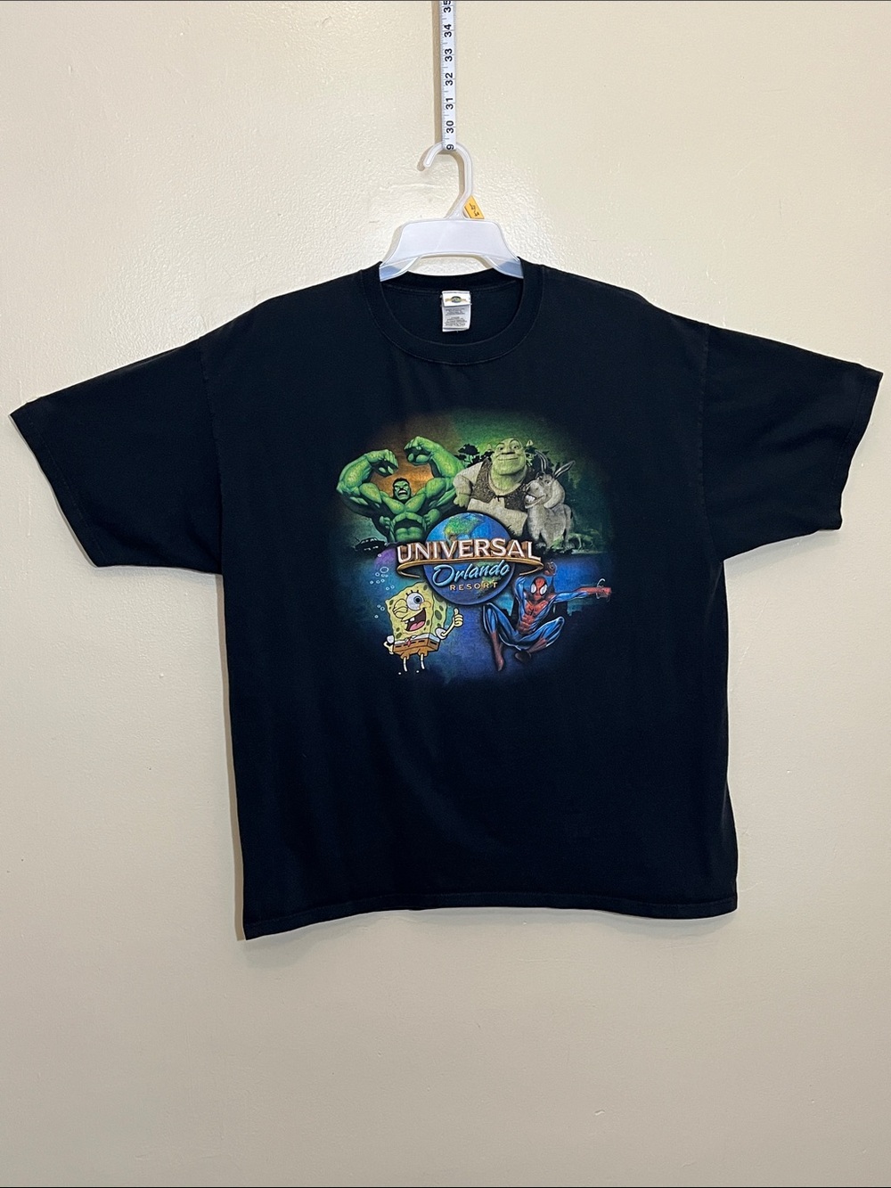 Vintage Universal Black Graphic Tee with Colorful Character Print - Men